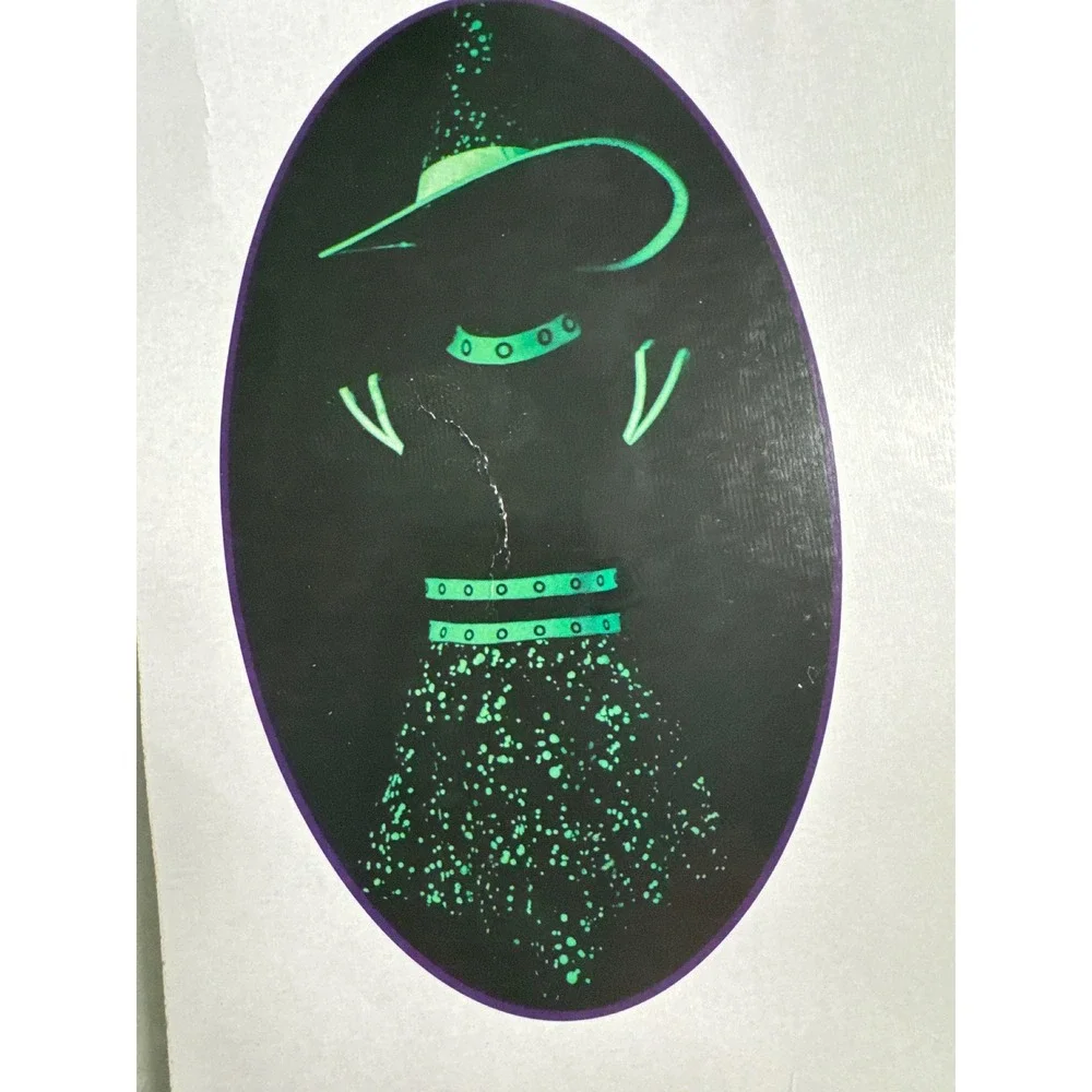 Midnight Mischief Witch Costume Kids Size 12-14 Black Green Glow In The Dark New